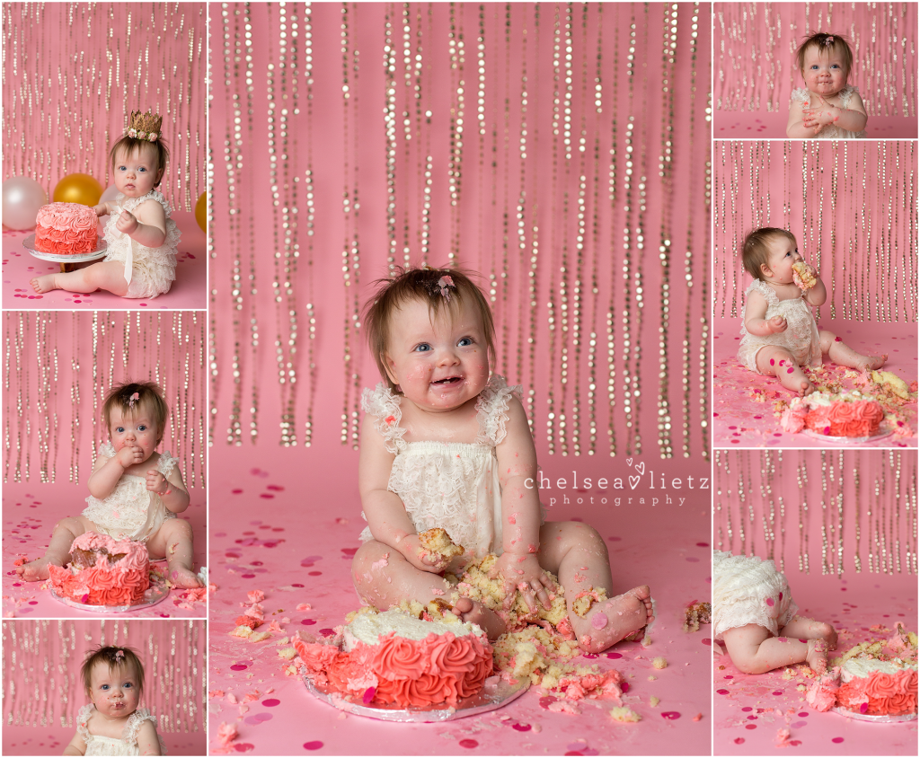 Chelsea Lietz Photography | first birthday cake smash princess