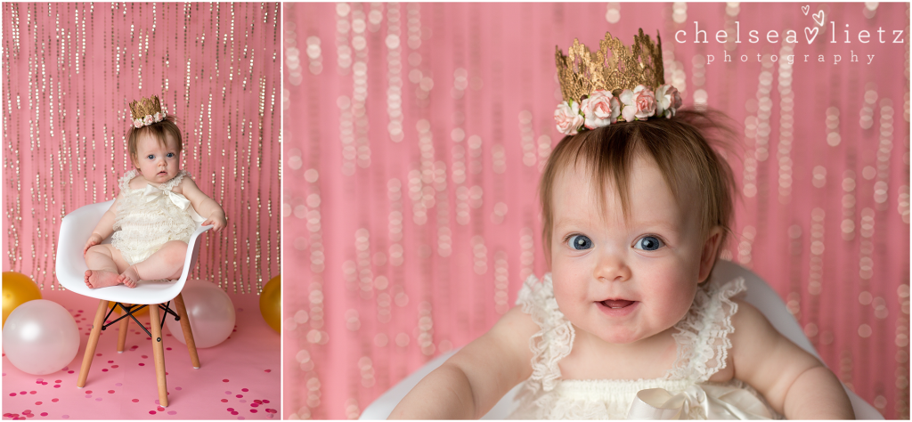 Chelsea Lietz Photography | pink and gold princess portraits baby