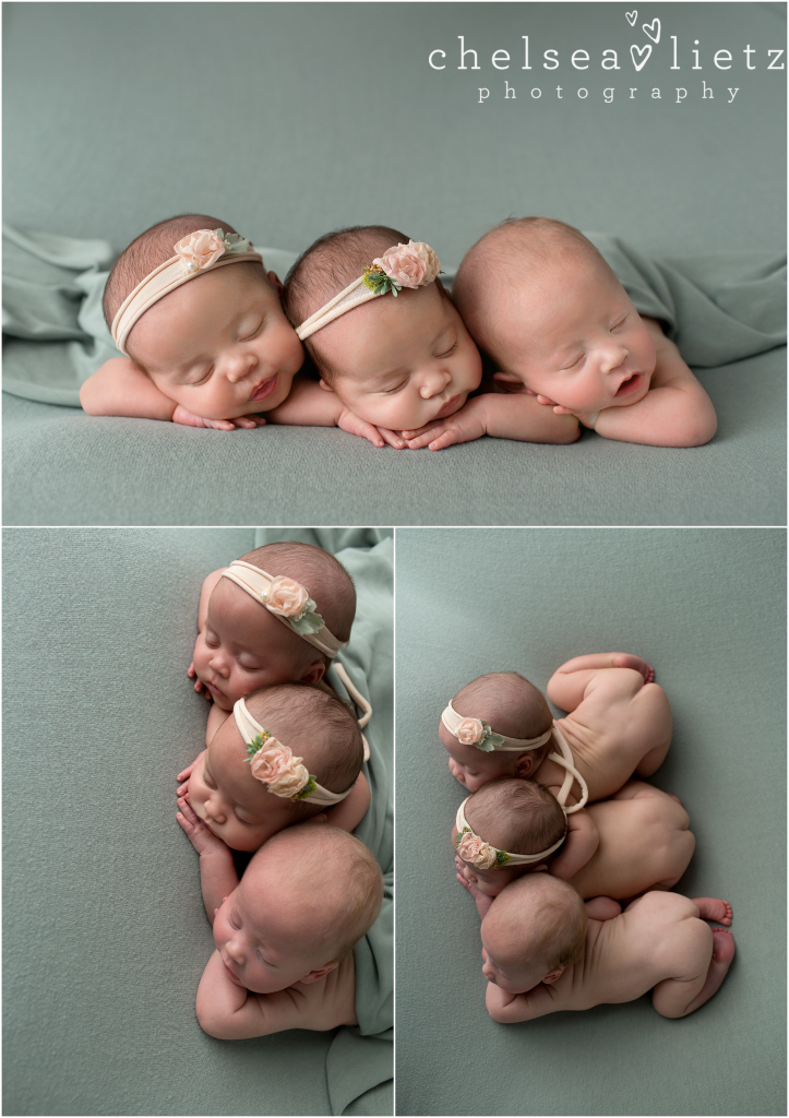 triplet newborn photos in San Antonio