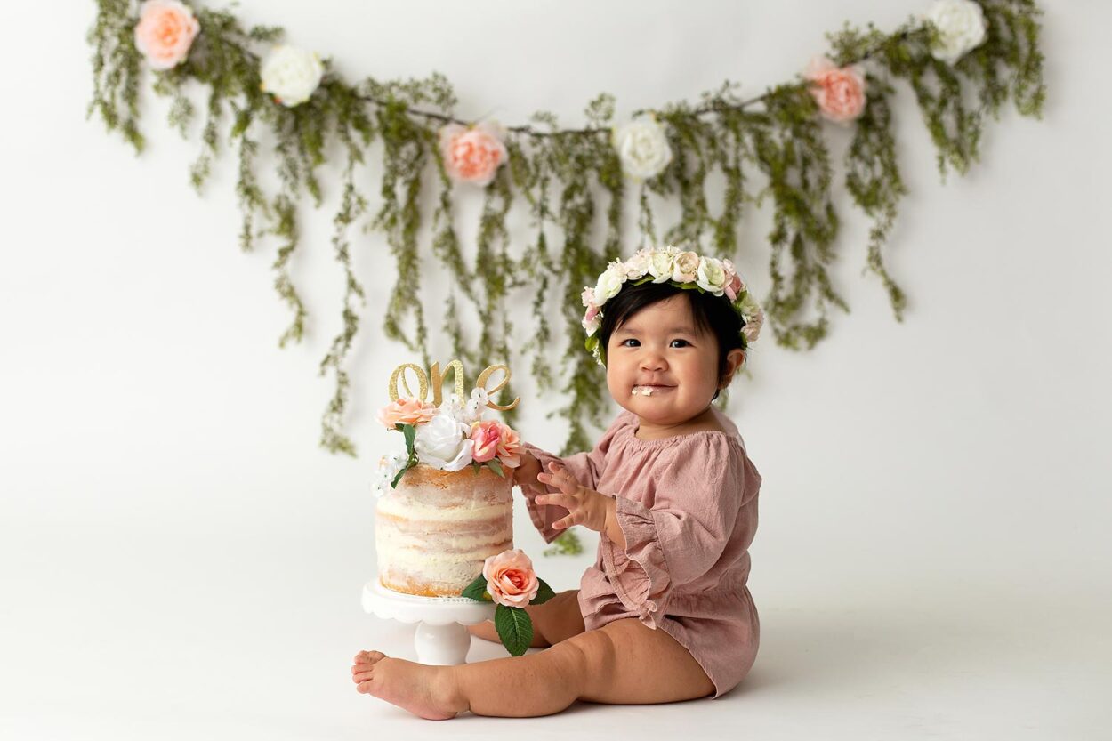 san antonio texas baby photographer flower cake smash san antonio texas baby photographer flower cake smash